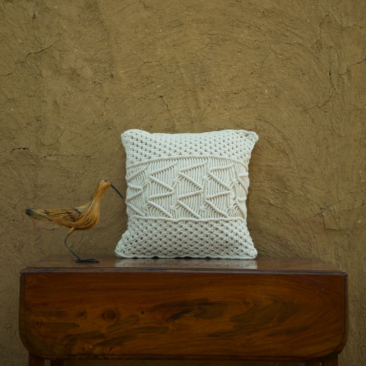 Tangled Tranquillity Macrame Cushion