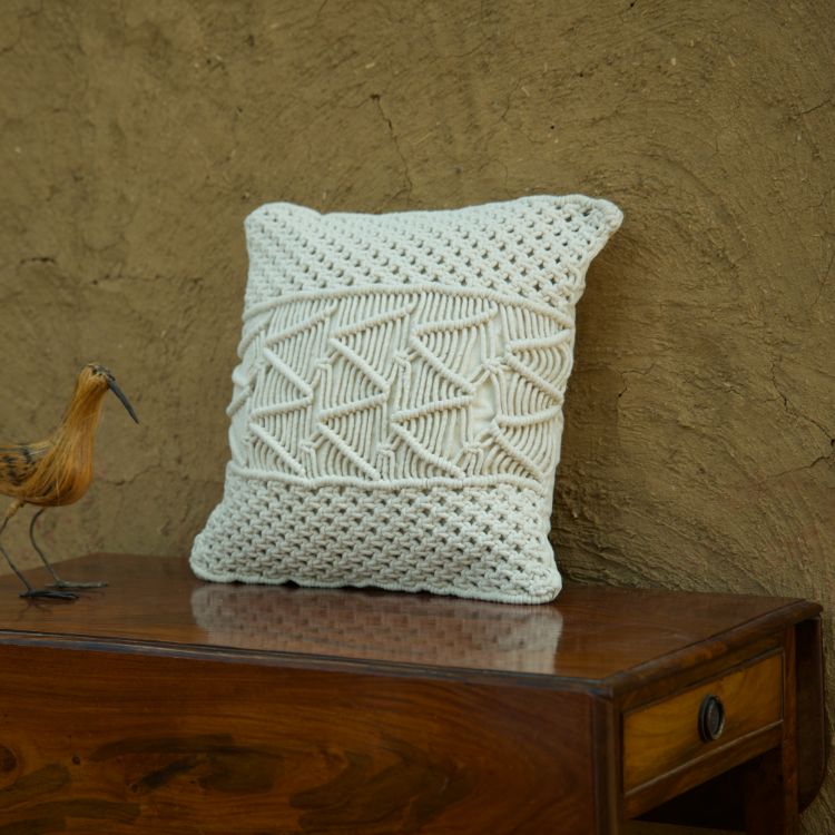 Tangled Tranquillity Macrame Cushion